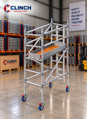 3.7m (12'2") Working Height – Clinch Tower 850, 1.8m (5'11") Long, Clinch Industrial Scaffold Tower
