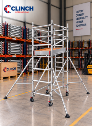 4.2m (13'9") Working Height – Clinch Tower 850, 1.8m (5'11") Long, Clinch Industrial Scaffold Tower