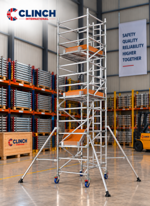 6.7m (22') Working Height – Clinch Tower 850, 1.8m (5'11") Long, Clinch Industrial Scaffold Tower