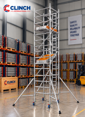 7.2m (23'8") Working Height – Clinch Tower 850, 1.8m (5'11") Long, Clinch Industrial Scaffold Tower