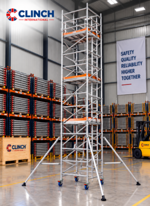 8.7m (28'7") Working Height – Clinch Tower 850, 1.8m (5'11") Long, Clinch Industrial Scaffold Tower