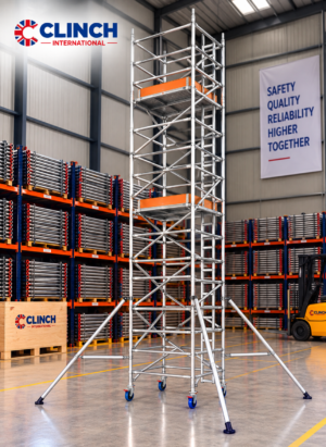 10.2m (33'6") Working Height – Clinch Tower 850, 1.8m (5'11") Long, Clinch Industrial Scaffold Tower