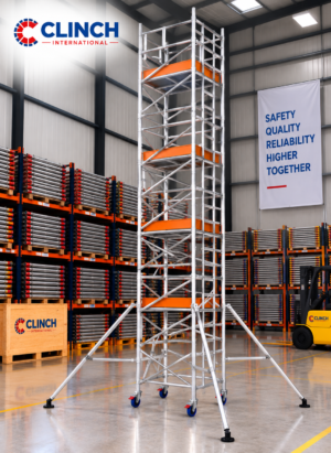 12.2m (40') Working Height – Clinch Tower 850, 1.8m (5'11") Long, Clinch Industrial Scaffold Tower