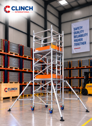 5.2m (17'7") Working Height – Clinch Tower 850, 1.8m (5'11") Long, Clinch Industrial Scaffold Tower